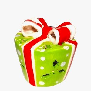 Christmas Holiday Ceramic Polka Dot Print Ceramic  Decor Present